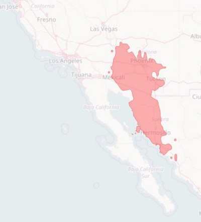 Range Map for Saguaro Cactus